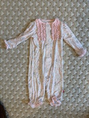 Magnetic Me Pink Ruffle Baby Footless Sleeper